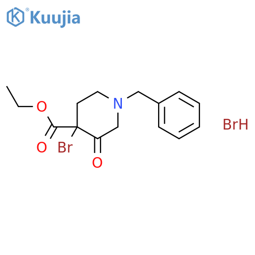 Ethyl 1-benzyl-4-bromo-3-oxopiperidine-4-carboxylate hydrobromide structure