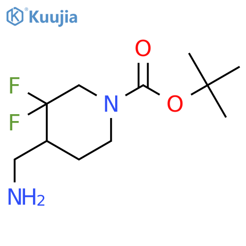 Tert-butyl 4-(aminomethyl)-3,3-difluoropiperidine-1-carboxylate structure