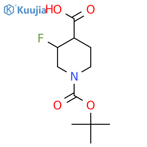 1-[(tert-butoxy)carbonyl]-3-fluoropiperidine-4-carboxylic acid structure