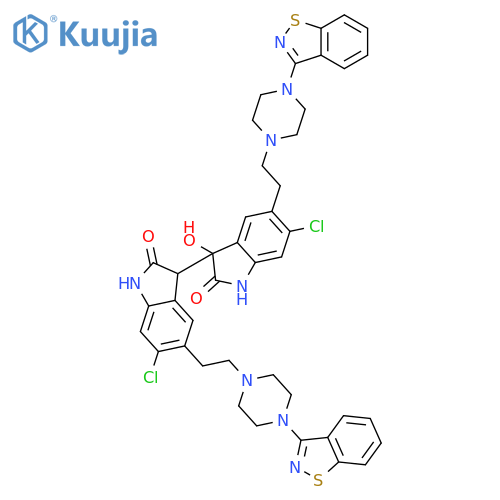 (5,5’-Bis(2-(4-(benzodisothiazol-3-yl)piperazin-1-yl)ethyl)-6,6’-dichloro-3-hydroxy-3,3’-biindoline-2,2’-dione) structure