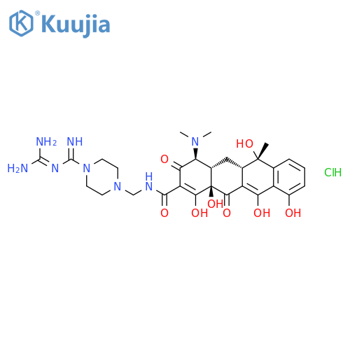 2-Naphthacenecarboxamide,N-[[4-[[(aminoiminomethyl)amino]iminomethyl]-1-piperazinyl]methyl]-4-(dimethylamino)-1,4,4a,5,5a,6,11,12a-octahydro-3,6,10,12,12a-pentahydroxy-6-methyl-1,11-dioxo-,hydrochloride (1:2), (4S,4aS,5aS,6S,12aS)- structure