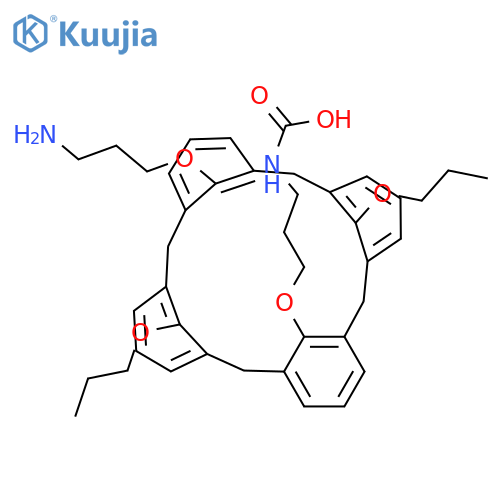 Carbamic acid, N-[3-[[27-(3-aminopropoxy)-26,28-dipropoxypentacyclo[19.3.1.13,7.19,13.115,19]octacosa-1(25),3,5,7(28),9,11,13(27),15,17,19(26),21,23-dodecaen-25-yl]oxy]propyl]- structure