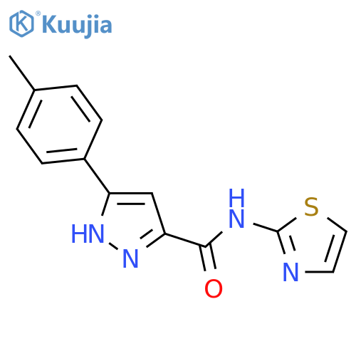 1H-Pyrazole-3-carboxamide,5-(4-methylphenyl)-N-2-thiazolyl- structure