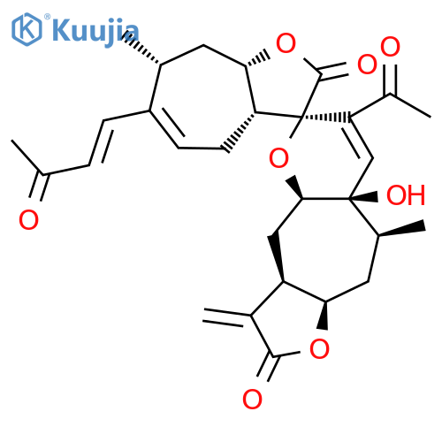 Spiro[furo[2',3':5,6]cyclohepta[1,2-b]pyran-6(2H),6'(1'aH)-[5H]oxireno[4,5]cyclohepta[1,2-b]furan]-2,5'-dione,7-acetyl-2',3,3',3'a,3a,4,4a,6'a,7',7'a,8a,9,10,10a-tetradecahydro-8a-hydroxy-2',9-dimethyl-3-methylene-1'a-[(1E)-3-oxo-1-buten-1-yl]-,(1'aR,2'R,3'aS,3aR,4aR,6R,6'aR,7'aR,8aR,9S,10aR)- structure
