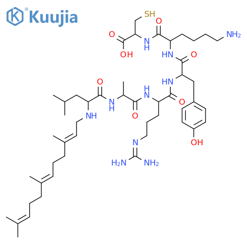L-Cysteine,N-[N2-[N-[N2-(N-L-leucyl-L-alanyl)-L-arginyl]-L-tyrosyl]-L-lysyl]-S-(3,7,11-trimethyl-2,6,10-dodecatrienyl)-,(E,E)- (9CI) structure