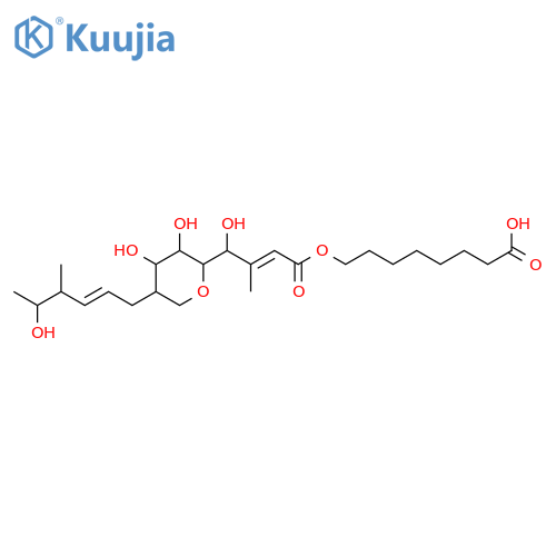 L-glycero-D-altro-Non-2-enonic acid, 5,9-anhydro-2,3,8-trideoxy-8-[(2E,4R,5S)-5-hydroxy-4-methyl-2-hexen-1-yl]-3-methyl-, 7-carboxyheptyl ester, (2E)- structure