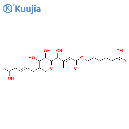 L-glycero-D-altro-Non-2-enonic acid, 5,9-anhydro-2,3,8-trideoxy-8-[(2E,4R,5S)-5-hydroxy-4-methyl-2-hexen-1-yl]-3-methyl-, 5-carboxypentyl ester, (2E)- structure