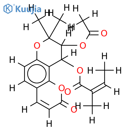 (+)-(3'R,4'R)-3'-acetyl-4'-angeloylkhellactone structure