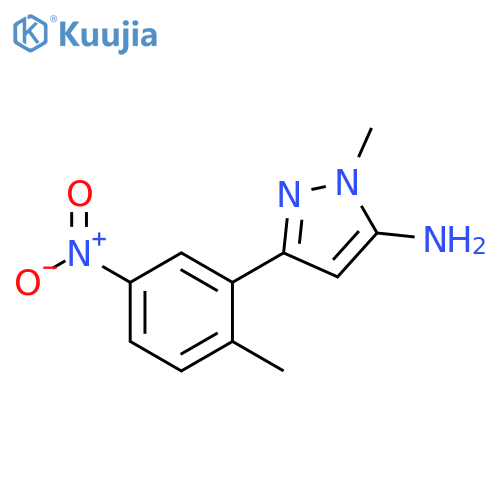 1-methyl-3-(2-methyl-5-nitrophenyl)-1H-pyrazol-5-amine structure