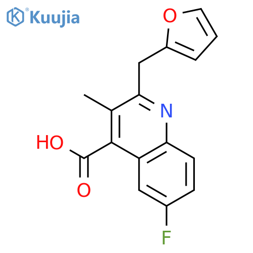 4-Quinolinecarboxylic acid, 6-fluoro-2-(2-furanylmethyl)-3-methyl- structure