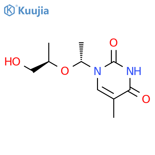 2,4(1H,3H)-Pyrimidinedione,1-[1-(2-hydroxy-1-methylethoxy)ethyl]-5-methyl-, [S-(R*,S*)]- (9CI) structure