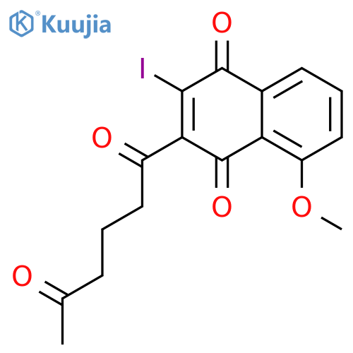 1,4-Naphthalenedione, 3-(1,5-dioxohexyl)-2-iodo-5-methoxy- structure