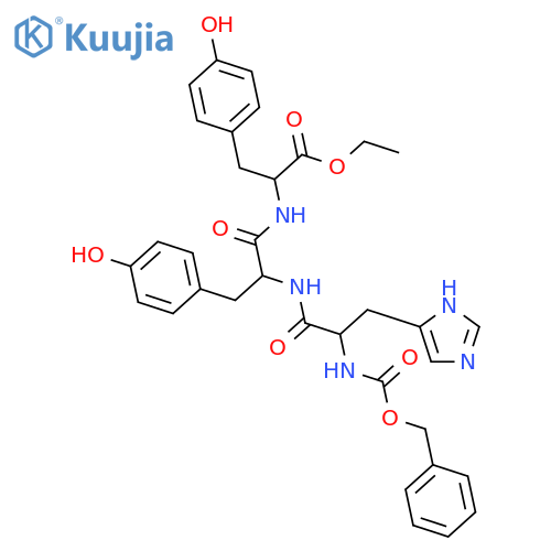 Tyrosine,N-[N-(N-carboxy-L-histidyl)-L-tyrosyl]-, N-benzyl ethyl ester, L- (8CI) structure