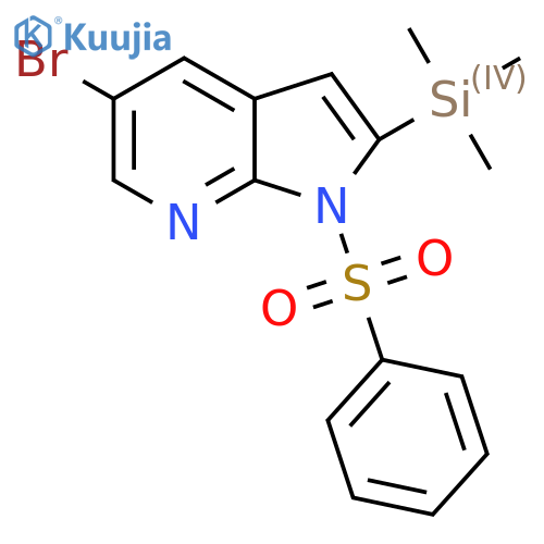 5-Bromo-1-(phenylsulfonyl)-2-(trimethylsilyl)-1H-pyrrolo2,3-bpyridine structure