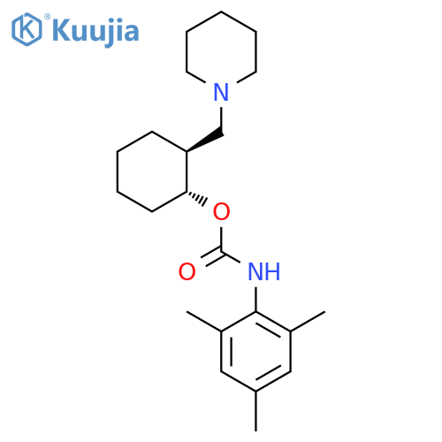 Carbamic acid,(2,4,6-trimethylphenyl)-, 2-(1-piperidinylmethyl)cyclohexyl ester, trans- (9CI) structure