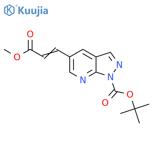 (E)-tert-Butyl 5-(3-Methoxy-3-oxoprop-1-en-1-yl)-1H-pyrazolo3,4-bpyridine-1-carboxylate structure