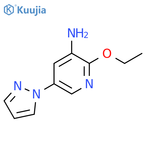 2-ethoxy-5-(1H-pyrazol-1-yl)pyridin-3-amine structure