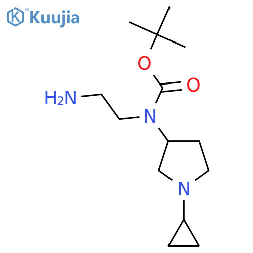 tert-butyl N-(2-aminoethyl)-N-(1-cyclopropylpyrrolidin-3-yl)carbamate structure