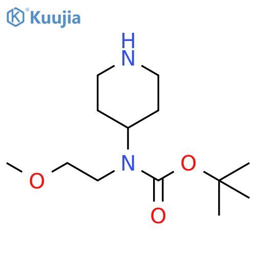 tert-butyl N-(2-methoxyethyl)-N-(piperidin-4-yl)carbamate structure