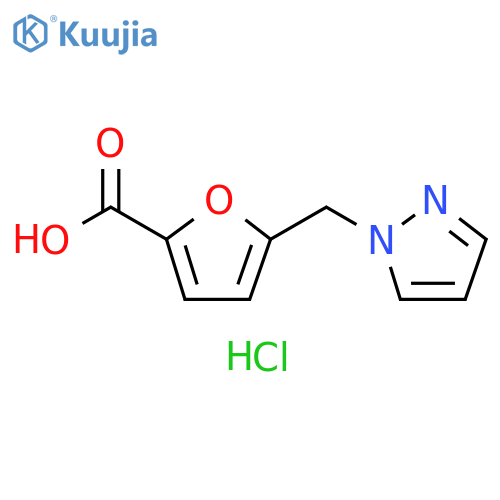 5-(1H-pyrazol-1-ylmethyl)furan-2-carboxylic acid hydrochloride structure