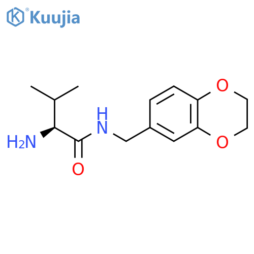 (S)-2-Amino-N-(2,3-dihydro-benzo[1,4]dioxin-6-ylmethyl)-3-methyl-butyramide structure