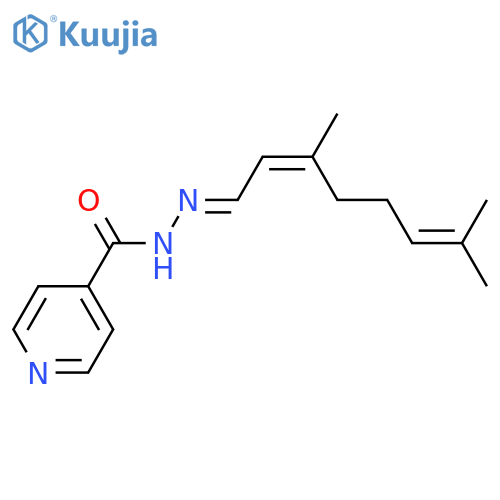 4-Pyridinecarboxylicacid, 2-(3,7-dimethyl-2,6-octadien-1-ylidene)hydrazide structure