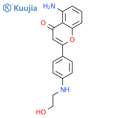 4H-1-Benzopyran-4-one, 5-amino-2-[4-[(2-hydroxyethyl)amino]phenyl]- structure