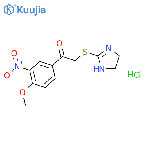 Ethanone,2-[(4,5-dihydro-1H-imidazol-2-yl)thio]-1-(4-methoxy-3-nitrophenyl)-,hydrochloride (1:1) structure
