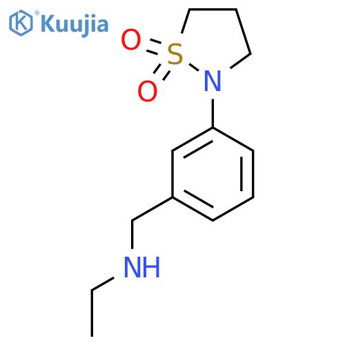 2-{3-(ethylamino)methylphenyl}-1lambda6,2-thiazolidine-1,1-dione structure