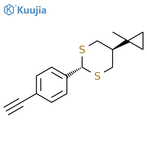 1,3-Dithiane, 2-(4-ethynylphenyl)-5-(1-methylcyclopropyl)-, trans- structure