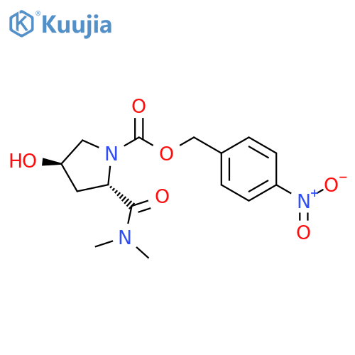 1-Pyrrolidinecarboxylic acid, 2-[(dimethylamino)carbonyl]-4-hydroxy-, (4-nitrophenyl)methyl ester, (2S,4R)- structure