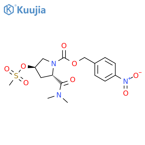 1-Pyrrolidinecarboxylic acid, 2-[(dimethylamino)carbonyl]-4-[(methylsulfonyl)oxy]-, (4-nitrophenyl)methyl ester, (2S,4R)- structure