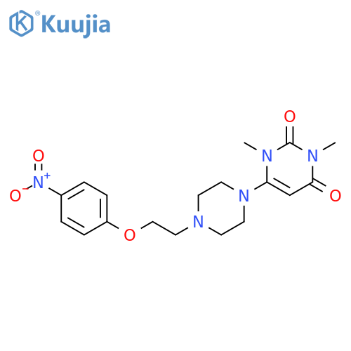 2,4(1H,3H)-Pyrimidinedione,1,3-dimethyl-6-[4-[2-(4-nitrophenoxy)ethyl]-1-piperazinyl]- structure