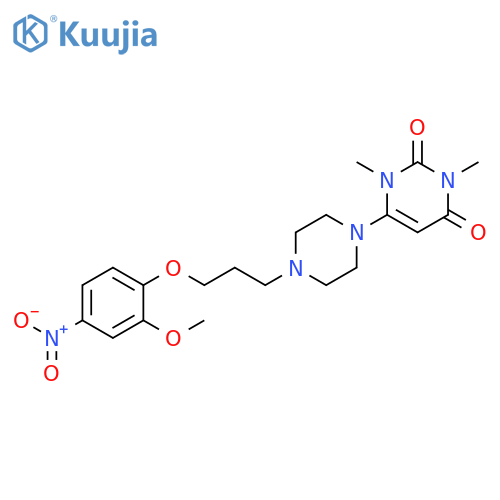 2,4(1H,3H)-Pyrimidinedione,6-[4-[3-(2-methoxy-4-nitrophenoxy)propyl]-1-piperazinyl]-1,3-dimethyl- structure