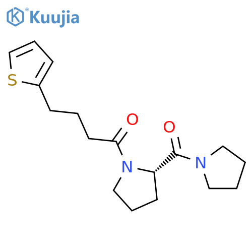 Pyrrolidine, 1-[1-oxo-4-(2-thienyl)butyl]-2-(1-pyrrolidinylcarbonyl)-, (S)- structure