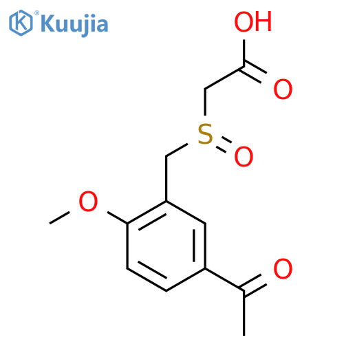 2-(5-acetyl-2-methoxyphenyl)methanesulfinylacetic acid structure