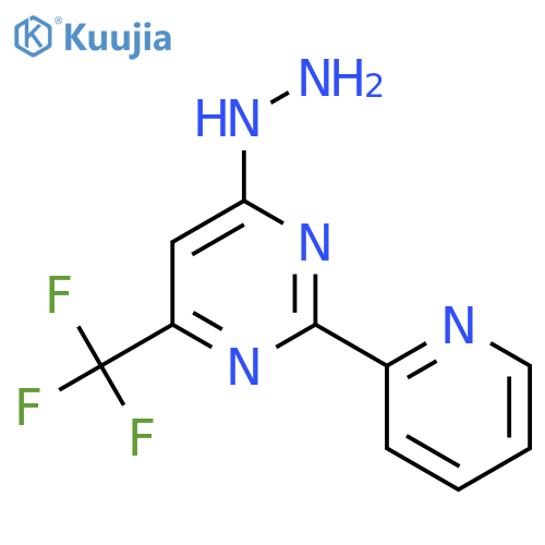 4-hydrazinyl-2-(pyridin-2-yl)-6-(trifluoromethyl)pyrimidine structure