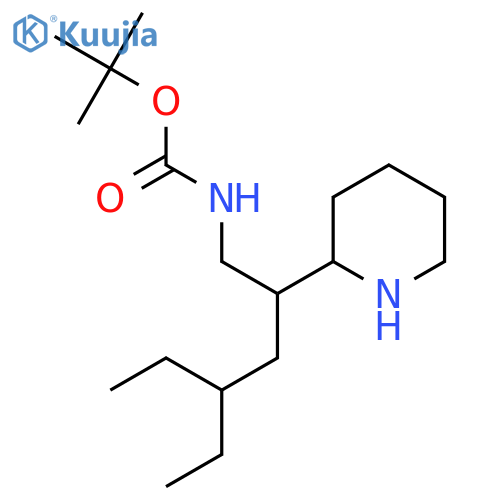 Carbamic acid, N-[4-ethyl-2-(2-piperidinyl)hexyl]-, 1,1-dimethylethyl ester structure