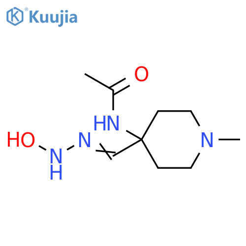 N-4-(N'-hydroxycarbamimidoyl)-1-methylpiperidin-4-ylacetamide structure