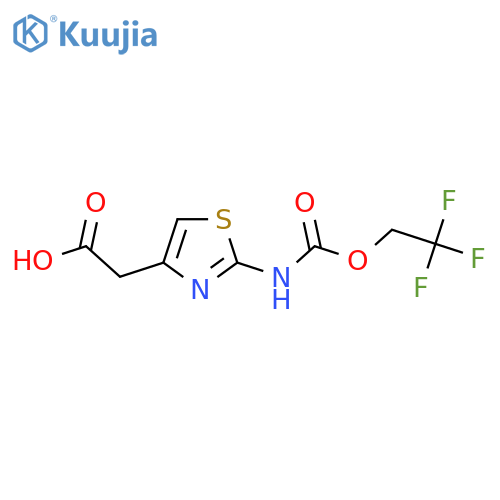2-(2-{(2,2,2-trifluoroethoxy)carbonylamino}-1,3-thiazol-4-yl)acetic acid structure