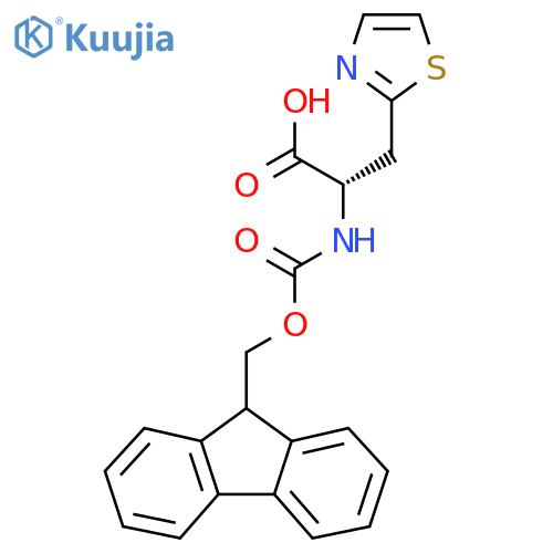 (2S)-2-({(9H-fluoren-9-yl)methoxycarbonyl}amino)-3-(1,3-thiazol-2-yl)propanoic acid structure