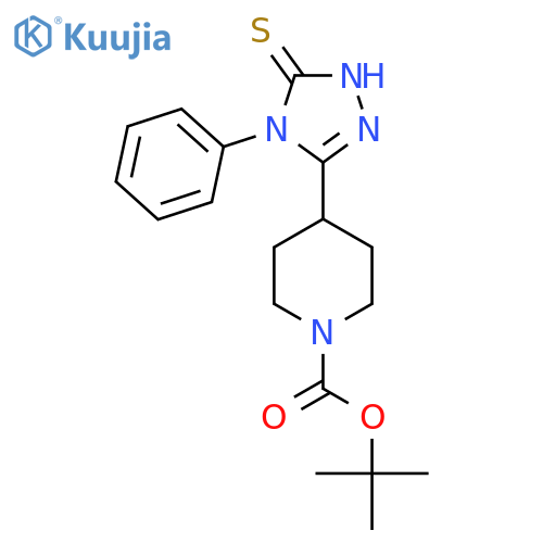 Tert-butyl 4-(5-mercapto-4-phenyl-4H-1,2,4-triazol-3-yl)piperidine-1-carboxylate structure