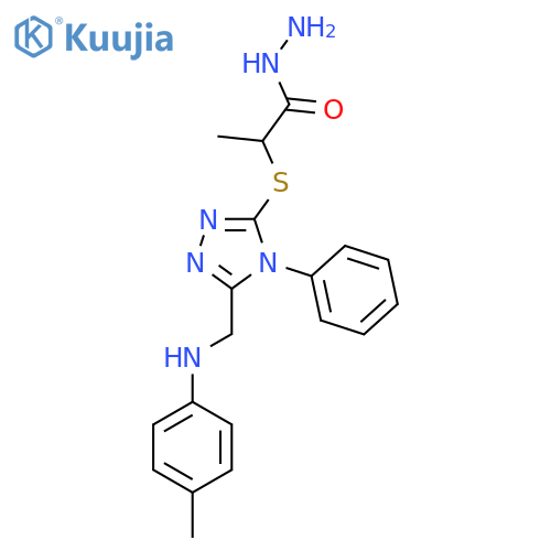 2-[(5-{[(4-Methylphenyl)amino]methyl}-4-phenyl-4H-1,2,4-triazol-3-yl)thio]propanohydrazide structure