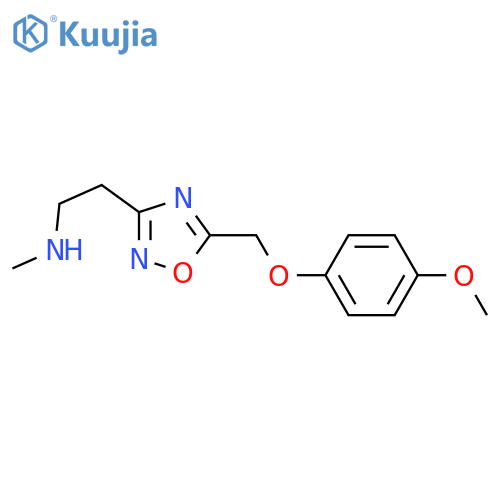(2-{5-[(4-methoxyphenoxy)methyl]-1,2,4-oxadiazol-3-yl}ethyl)methylamine structure