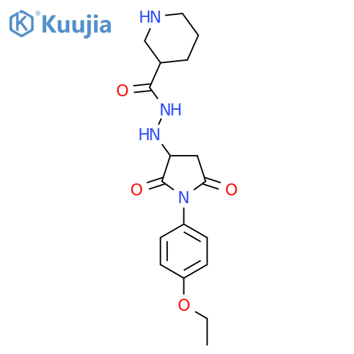 N'-1-(4-Ethoxyphenyl)-2,5-dioxopyrrolidin-3-yl-piperidine-3-carbohydrazide structure