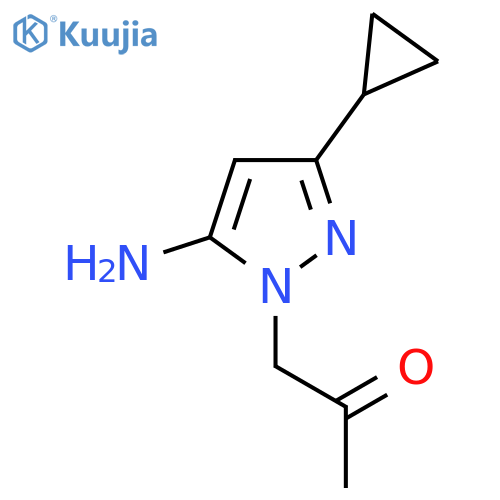 1-(5-Amino-3-cyclopropyl-1H-pyrazol-1-yl)acetone structure