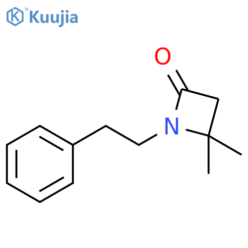 2-Azetidinone, 4,4-dimethyl-1-(2-phenylethyl)- structure