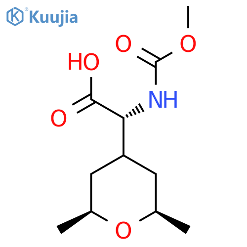 (2R)-2-[(2R,6S)-2,6-Dimethyloxan-4-yl]-2-(methoxycarbonylamino)acetic acid structure