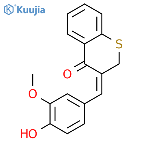 4H-1-Benzothiopyran-4-one,2,3-dihydro-3-[(4-hydroxy-3-methoxyphenyl)methylene]-, (Z)- (9CI) structure