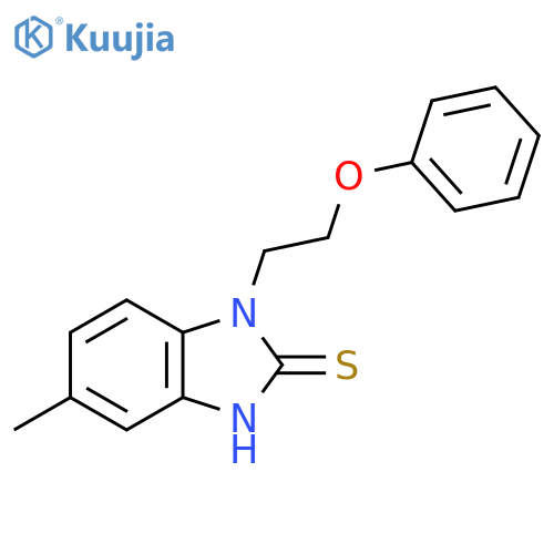 5-Methyl-1-(2-phenoxyethyl)-1H-1,3-benzodiazole-2-thiol structure